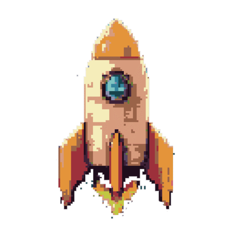 Foguete pixelado